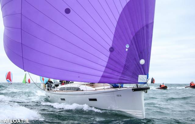 Conor Doyle’s handsome Xp 50 Freya from Kinsale (her crew including Olympic campaigner James Espey) was in the limelight as overall leader at one stage