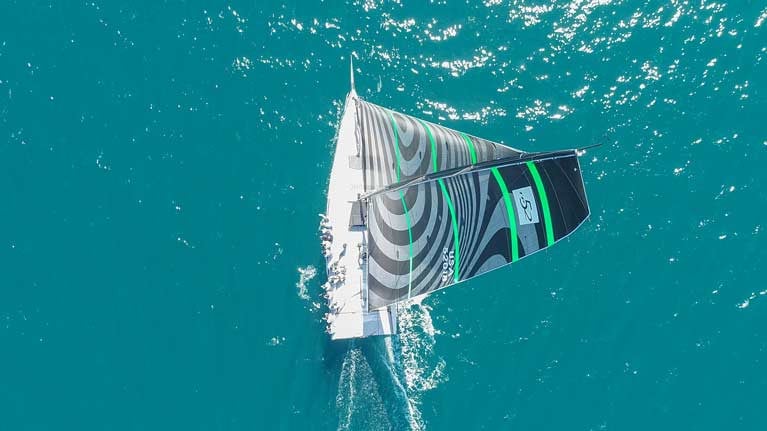 The TP52 Quantum Racing showing her Fusion upwind sails