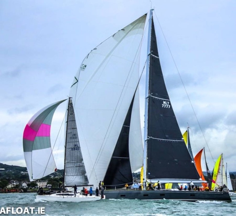 The National YC&#039;s biennial Volvo Dun Laoghaire to Dingle Race, currently scheduled for June 9th 2021, could become symbolic of the emergence from pandemic. The start of 2019&#039;s race shows overall winner Paul O&#039;Higgin&#039;s JPK 10.80 Rockabill VI (left) showing briefly ahead of Mick Cotter&#039;s 94ft line honours winner and new course record-setter Windfall