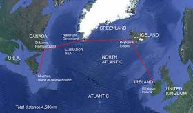 The proposed west-east route for Thunder Child II’s Transatlantic Challenge in 2020