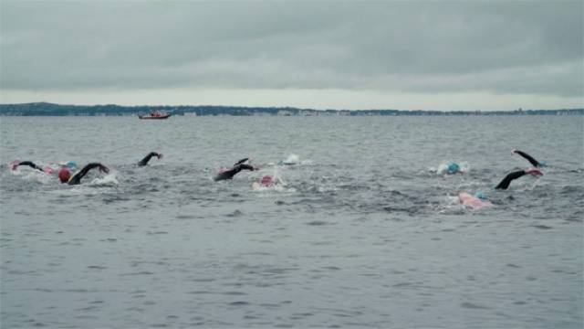 Swimmers crossing Galway Bay for the annual charity swim on Saturday 23 July