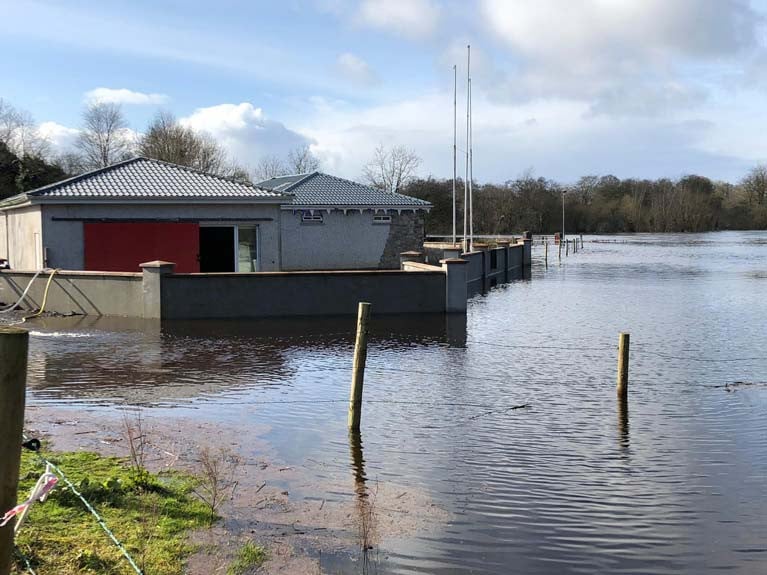 Castleconnell Boat Club in the flood
