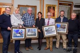 Some of the prizewinners at last night&#039;s presentation at RCYC by SCORA Commodore Johanna Murphy (centre). Scroll down for prizegiving gallery