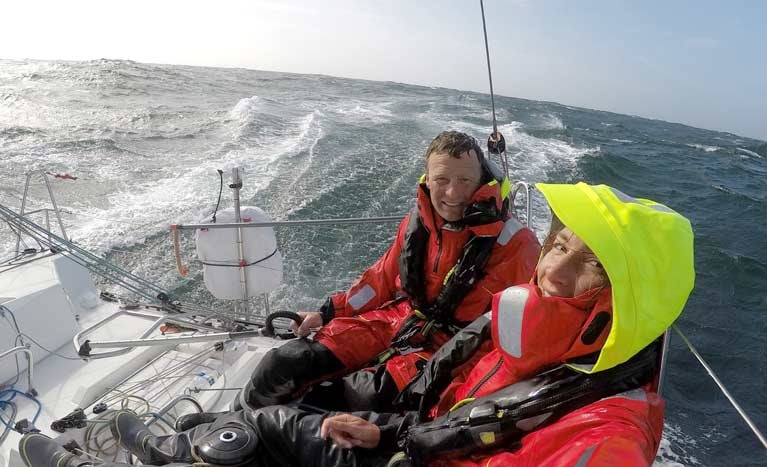 New team - Kenny Rumball and Pam Lee on the two day 317nm spin from Port La Floret to Dun Laoghaire