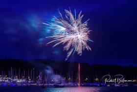 Fireworks over Royal Cork Yacht Club celebrate the conclusion of Cork Week 2018