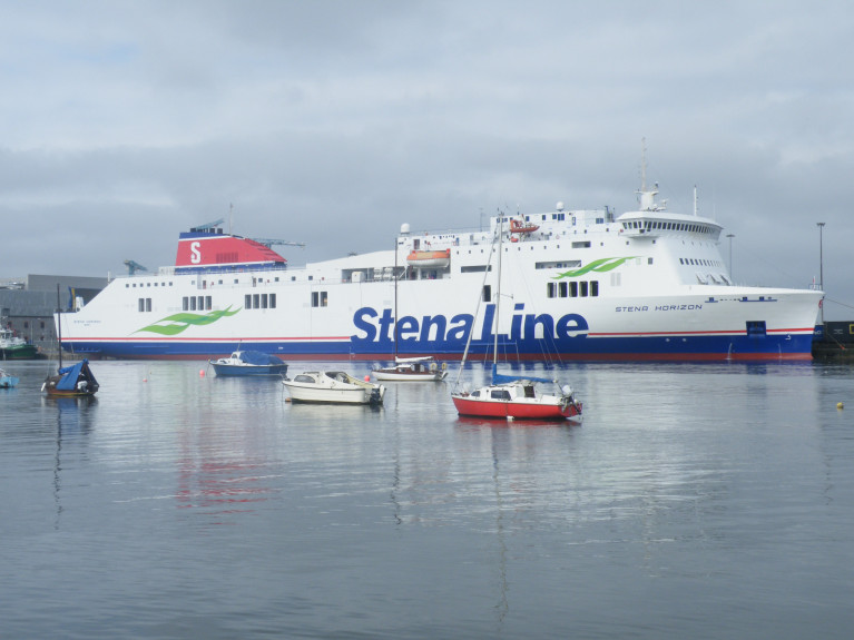 Brexit Reality: As ferry company, Stena has placed them (dockers) on the UK Government wage scheme as they wait for demand to return (to the Port of Holyhead). As NorthWalesLive also highlighted a move that has also sparked fears arise, as the operator next week is to replace Stena Estrid (last Saturday deployed to Dublin-Cherbourg duties) with the smaller Ireland-France route&#039;s routine &#039;Visentini&#039; class ro pax Stena Horizon pictured above by AFLOAT on a previous relief stint on the Irish Sea route. 