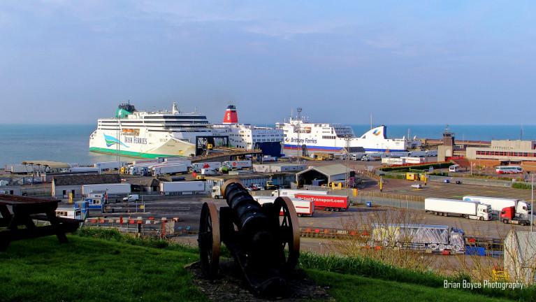 Rosslare Europort - in this busy &#039;file&#039; scene shows a trio of rival operators&#039; ferries berthed in the port which is the nearest to mainland Europe. They are (L-R) W.B. Yeats (Irish Ferries) Stena Europe (Stena Line) and Kerry (Brittany Ferries) which is the port&#039;s newest customer, operating route linking Ireland with France and Spain.