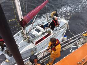 The yacht was taken under tow and brought safely back to Ballycastle in an operation lasting four hours