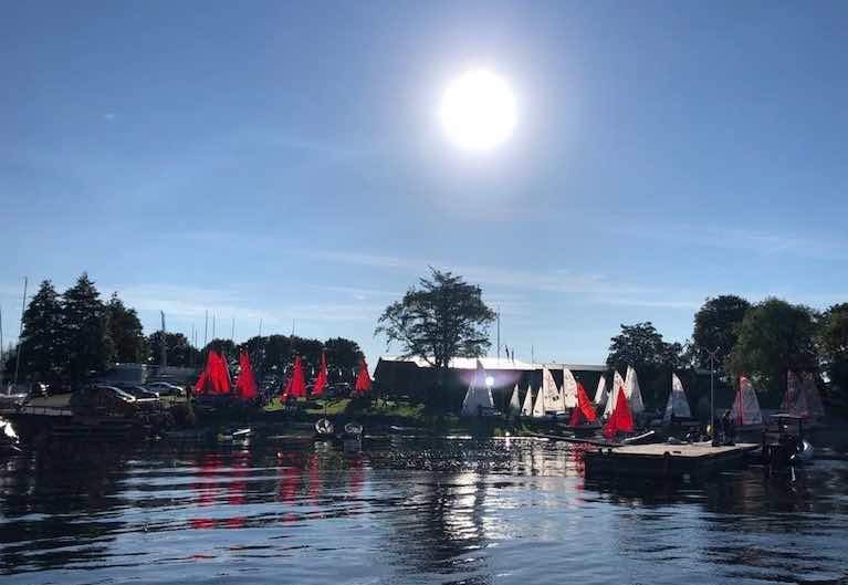 420 Connaughts 2020 at Lough Ree - preparing to launch on Sunday morning