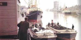 A free exhibition and lectures organised by the Dublin Dock Workers Preservation Society take place this March at EPIC - The Emigrant Irish Emigration Museum housed in the chq Custom House Quay. Above: A bygone era as Guinness ships and barges line the Liffey.