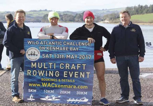 Olympic silver medalists from Rio, Gary and Paul O'Donovan, (pictured centre) launch the new Wild Atlantic Challenge' on Kenmare Bay in County Kerry