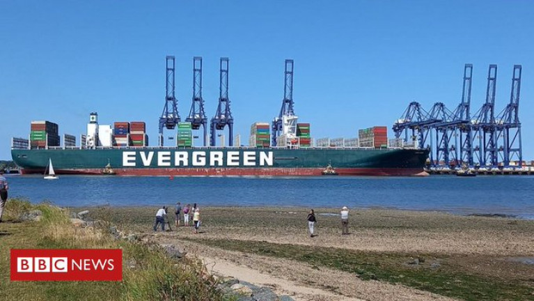 &#039;Blocked&#039; Suez Canal Ship: Ever Given finally arrives to UK where as BBC News reported some 2,000 containers are being unloaded from the Ever Given at Felixstowe. AFLOAT adds the North Sea port on the Suffolk coast is Britain&#039;s biggest and busiest &#039;box&#039;boat port and one of the largest in Europe.  The ship&#039;s previous port of call was the Dutch port of Rotterdam and currently the 400m vessel is berthed at the UK port&#039;s Trinity Terminal before the vessel&#039;s next call is Hamburg in Germany. 