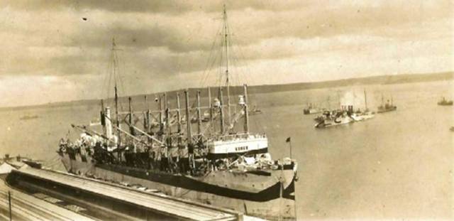 US battleships in Cork harbour in 1917