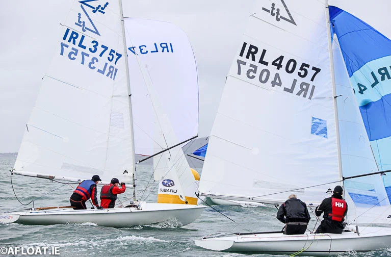 Flying Fifteens racing on Dublin Bay at last weekend’s NYC 150th Anniversary Race Day