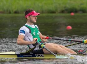 Paul O&#039;Donovan, stroke of the Ireland lightweight double. Picture: Kaspars Puspurs. 