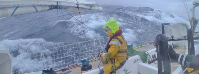 Rough and ready in the middle of the South Atlantic on deck with Garmin