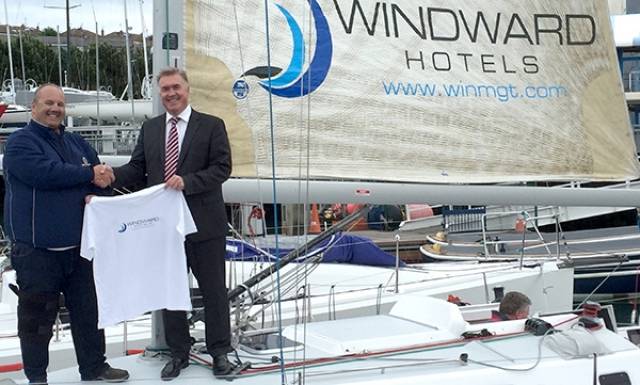 Dave Cullen, skipper of the J109 Euro Car Parks for the Round Ireland race with sponsor Patrick Coyle, MD of Windward Management