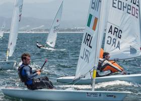 Fionn Lyden of Baltimore in action on day two of the Laser Worlds in Mexico