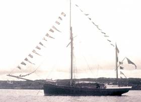 The 56ft ketch Ilen shortly after her launch at Baltimore in 1926