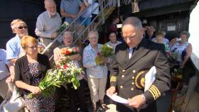 Relatives of S.S. Dundalk on RTE&#039;s Nationwide edition (last night also featured RMS Leinster) where a commemorative ceremony was held in advance to the 100th anniversary (14 October). AFLOAT has identified the ceremony took place on board the Isle of Man Steam Packet&#039;s Mannanan (with master above). The fastferry took a special detour to the wreck site.