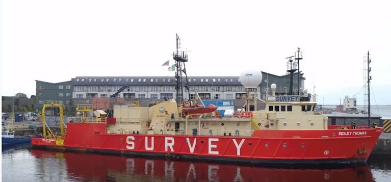 The survey ship named Ridley is now exploring suitable seabed approaches from Galway out to the boundary of the Irish exclusive economic zone (EEZ)