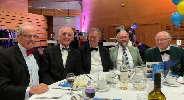 Five of the UCD 1969 Eights Champions of Ireland: Paul McElwee, Niall Sheehy, Rodney Mearns, John Riney and Frank Durkin. 