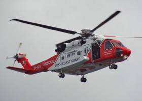The Shannon-based Irish Coast Guard helicopter Rescue 115 has been involved in the search for the missing sea angler since Saturday morning