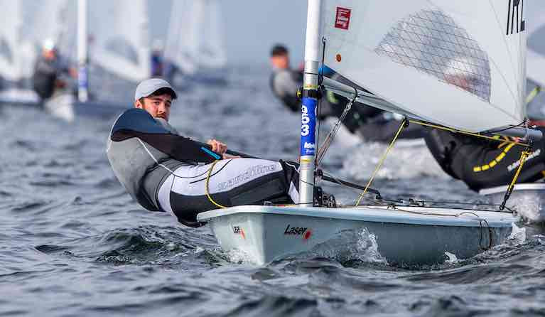 Finn Lynch is 28th after five qualification rounds at the Laser Euros in Gdansk Bay