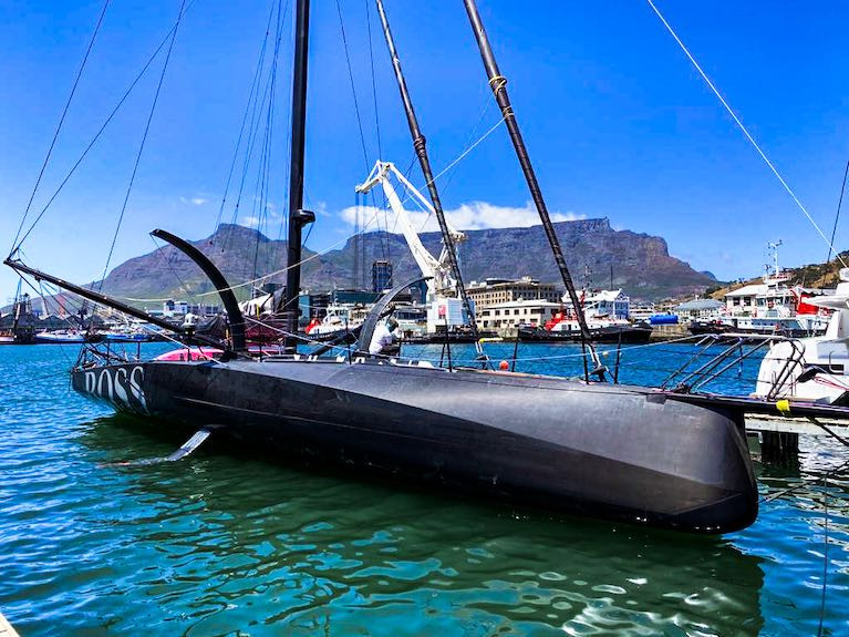 Alex Thomson's Hugo Boss berthed in Cape Town