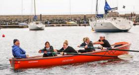 Cox Chris Doorly with St. Michael&#039;s Rowing Team  Brina Archer, Melissa Mardon, Amy Smyth and Liz Doyle