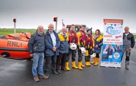 Members of the Waves Music Festival committee with Fethard RNLI