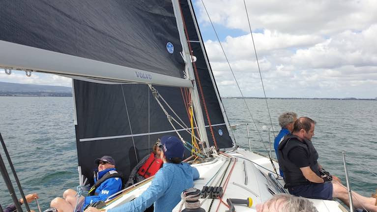 Light air sail set-up session on the Beneteau 31.7 After you Too on Dublin Bay in July 2020