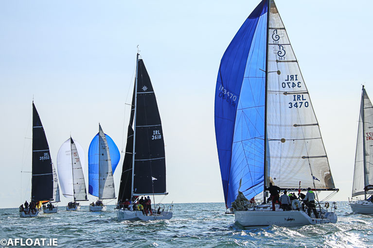 A Dun Laoghaire Harbour start of a 2019 ISORA race to Wales