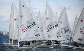 The Irish Laser class mustered a 116–boat fleet in three divisions for its Ulster Championships