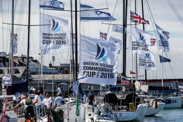 Teams ready for the start of the 2016 Brewin Dolphin Commodores' Cup this morning