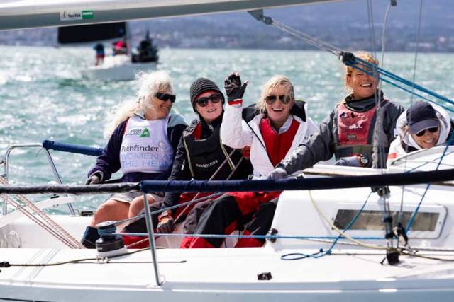 HYC 2 skippered by Jenny O'Leary representing the Howth Yacht Club competing in the SportboatsJ80 at the Irish Sailing Pathfinder Women at the Helm 2019 regatta hosted by the National Yacht Club.
