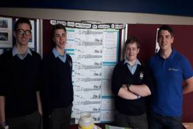 Pupils from Coláiste Croí Mhuire with Conall O&#039;Malley, scientific and technical officer at the Marine Institute