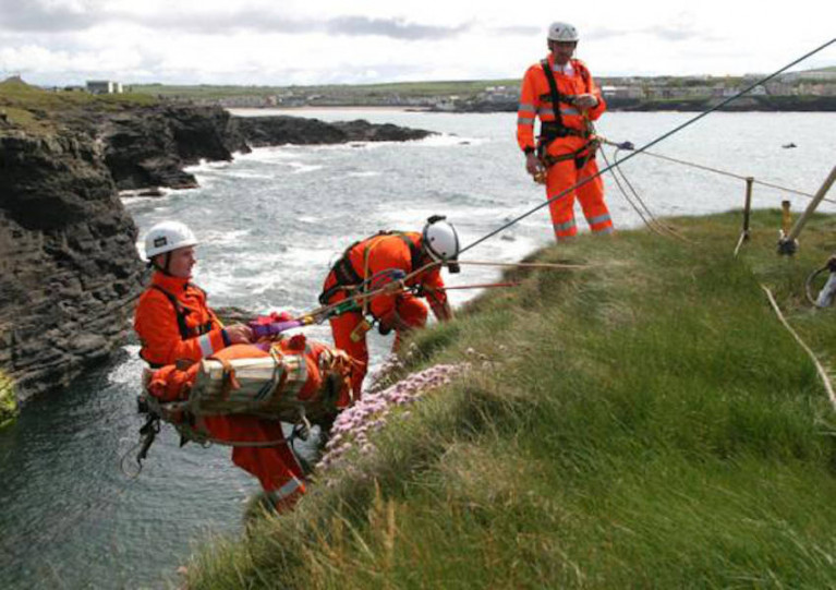 File image of an Irish Coast Guard cliff rescue team in action