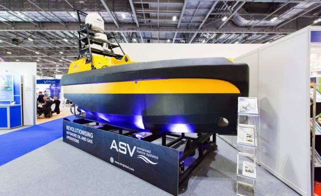 An unmanned vessel for gas and oil exploration at the show