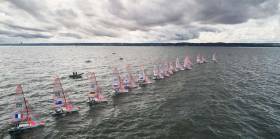 The Girls 29er class start a race of the Youth World sailing championships