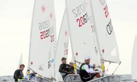 James Espey (centre) at this week&#039;s Laser Europeans