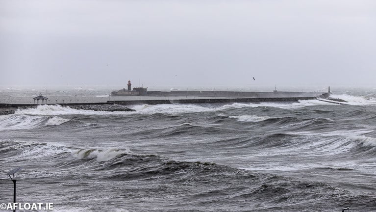Big seas at Dun Laoghaire on Saturday, January 30th. Scroll down for more