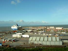 Ferry Oscar Wilde berthed at Rosslare Europort 