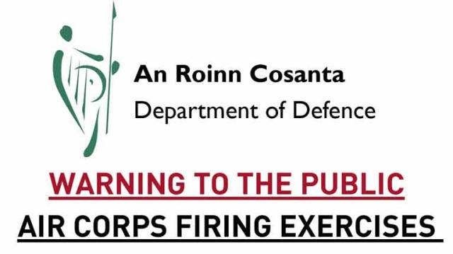 WARNING TO THE PUBLIC AIR CORPS FIRING EXERCISES