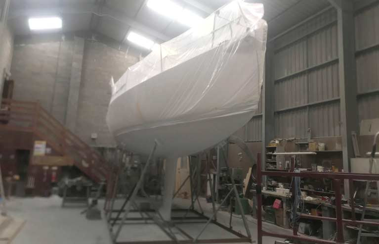 Welsh J109 Mojito has been in a Pwllheli shed since March for a hull bottom refinish but nothing can be done in lockdown
