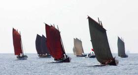 During the weeks contest the 38ft wooden gigs will be sailed and rowed