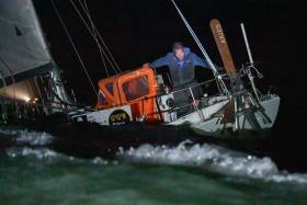 Mark Slats arriving off Les Sables d&#039;Olonne to take 2nd place in the 2018 Golden Globe Race last night