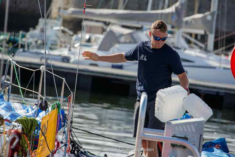 Kenny Rumball on board RL Sailing before the start of the Solo Concarneau Race