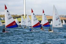 Royal Cork&#039;s Topper dinghies racing in the Cork Harbour club&#039;s November Frostbite Series