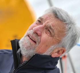 Jean-Luc van den Heede: the veteran skipper has kept his cool - and his lead. He is expected to finish the 30,000 mile Golden Jubilee Race non-stop round the world tomorrow morning (Tuesday) at Les Sables-d’Olonne